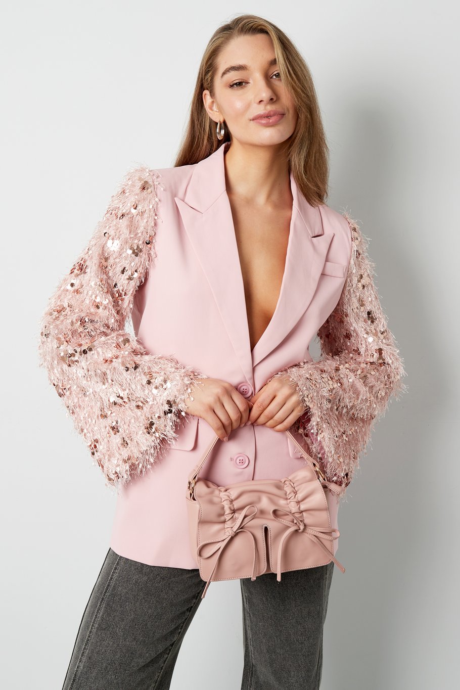Blazer flauschig funkelnd - Pink Bild2